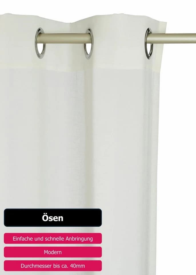 Gardine Regina 2-er Set Creme Polyester my home - Bild 4