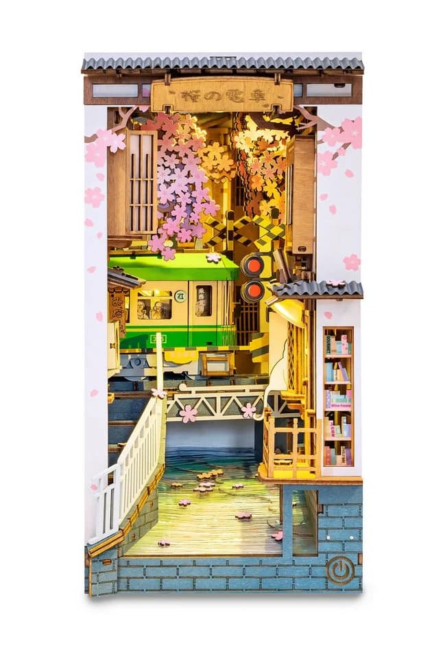 Robotime 3D-Puzzle Sakura Densya Book Nook Holz Diorama - Bild 2