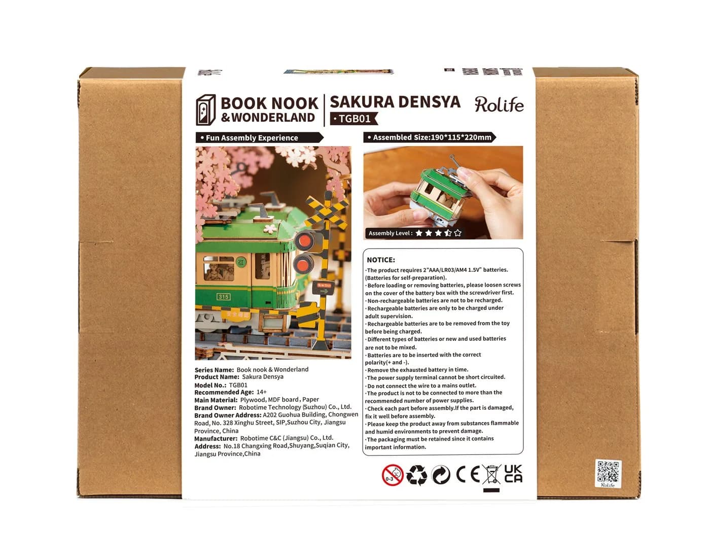 Robotime 3D-Puzzle Sakura Densya Book Nook Holz Diorama - Bild 3