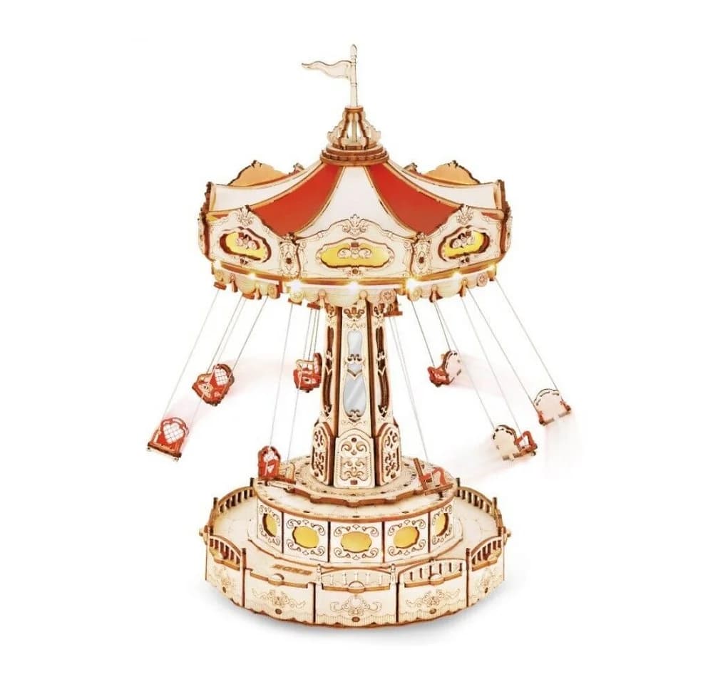 ROKR 3D-Puzzle Swing Ride Kettenkarussell 289 Teile Holz - Bild 2