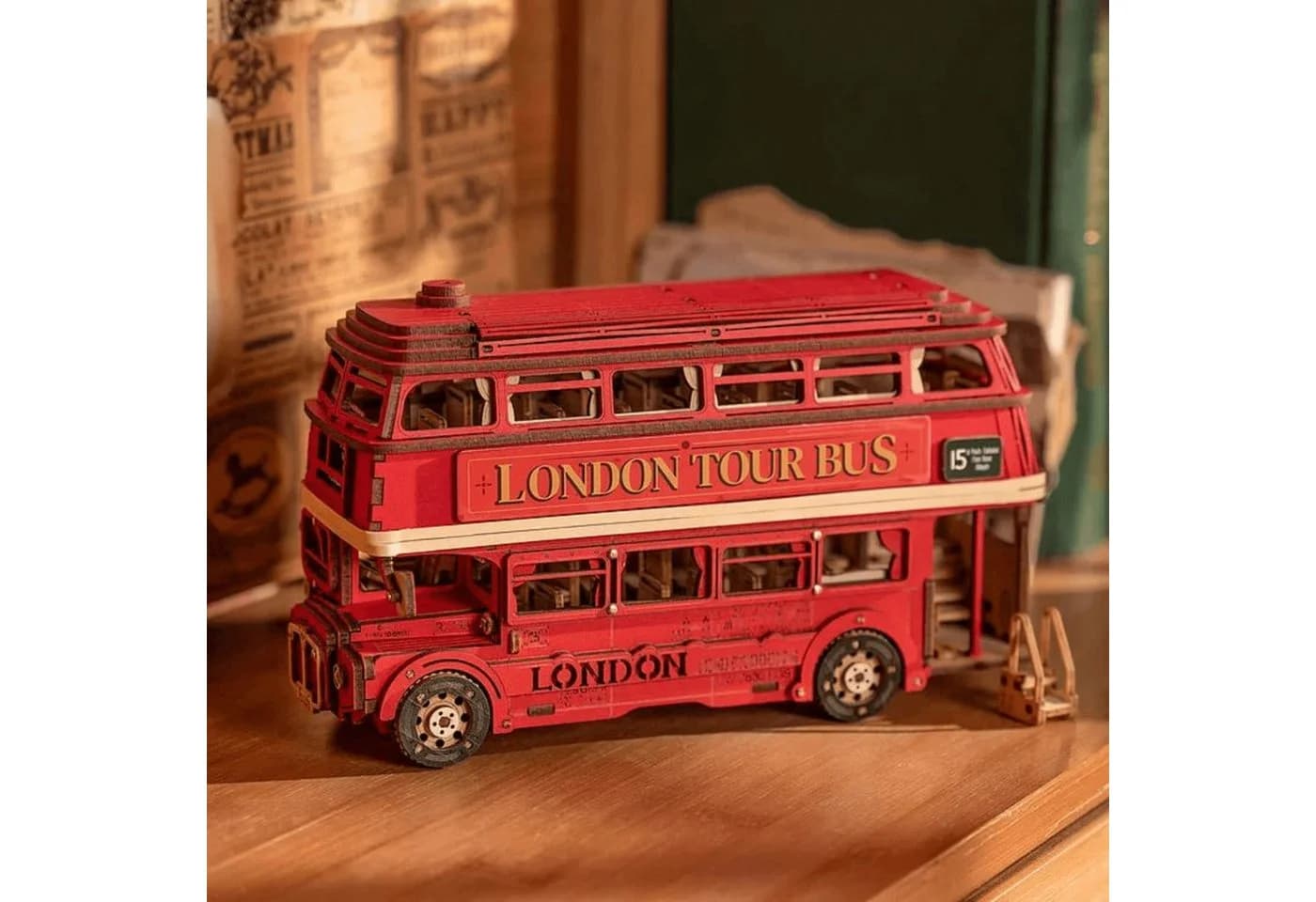 Robotime 3D-Puzzle London Tour Bus 255 Puzzleteile - Bild 2