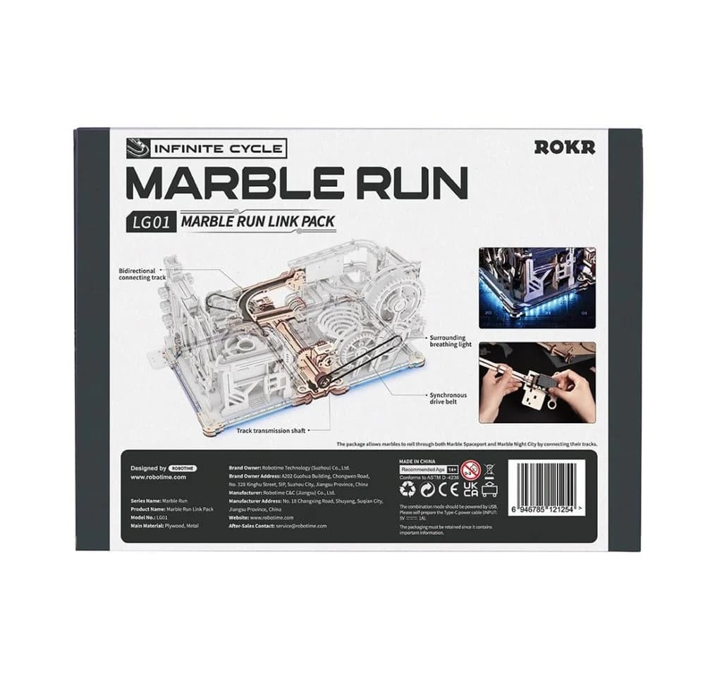 ROKR 3D-Puzzle Murmelbahn Verbindungselement Link Pack Holz - Bild 3