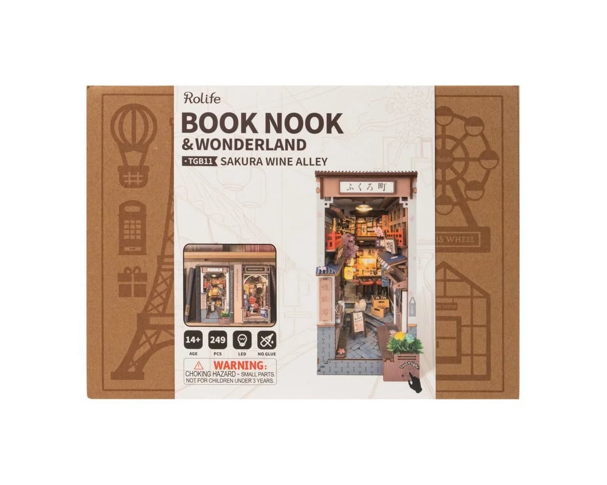 Robotime 3D-Puzzle Sakura Wine Alley Book Nook Holz