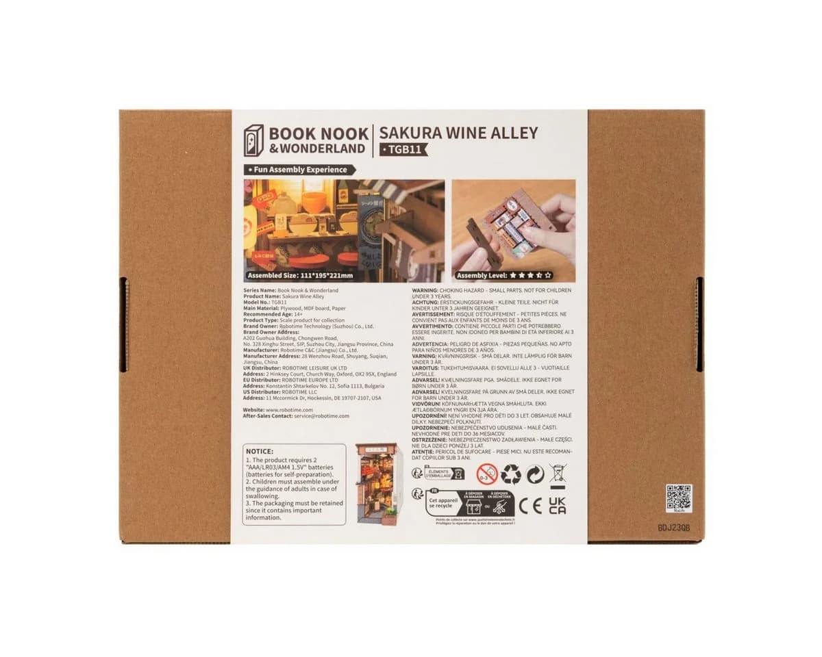 Robotime 3D-Puzzle Sakura Wine Alley Book Nook Holz - Bild 4