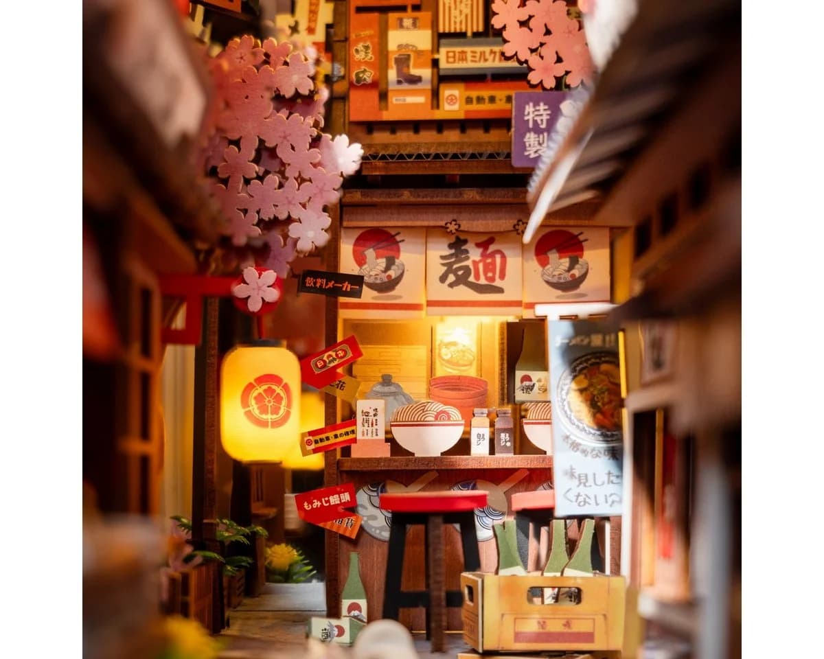 Robotime 3D-Puzzle Sakura Wine Alley Book Nook Holz - Bild 5