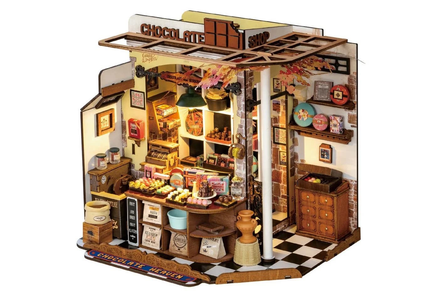 3D-Puzzle Miniatur-Haus, Braun und Beige, 15x15x15 cm - Bild 2