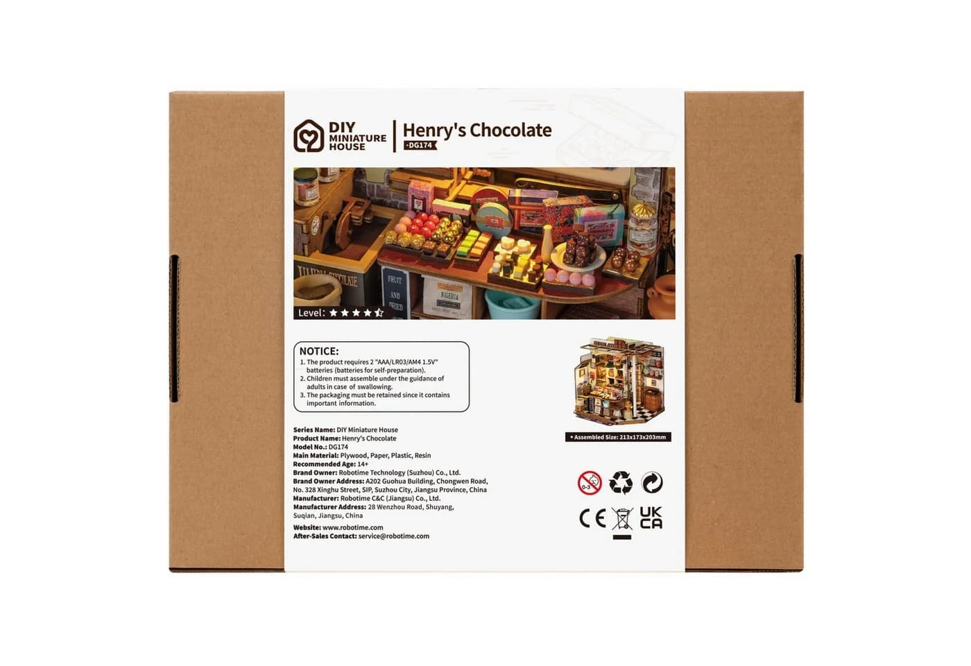 3D-Puzzle Miniatur-Haus, Braun und Beige, 15x15x15 cm - Bild 3
