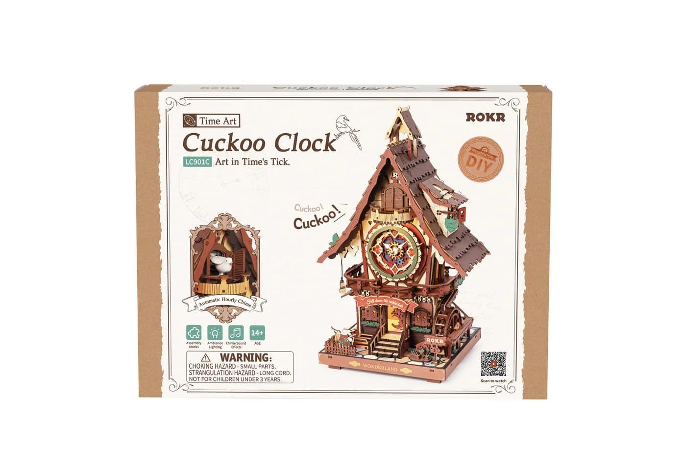 ROKR 3D-Puzzle Kuckucksuhr Holz 435 Teile