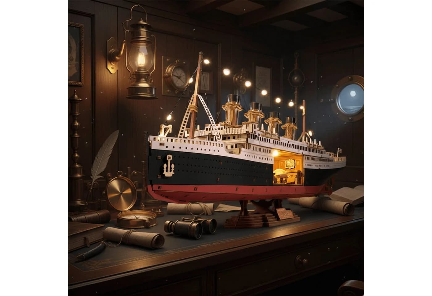 Robotime Modellbausatz 1912 - Eternal Atlantic Voyager Mechanisches Holzpuzzle 433-tlg - Bild 4