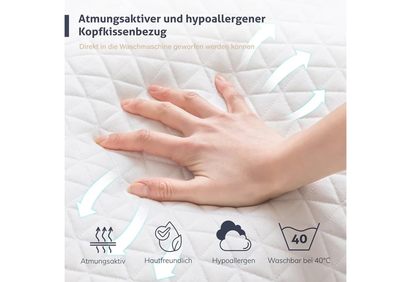 emerspring Nackenstützkissen Memory Foam Ergonomisch Weiß - Bild 3
