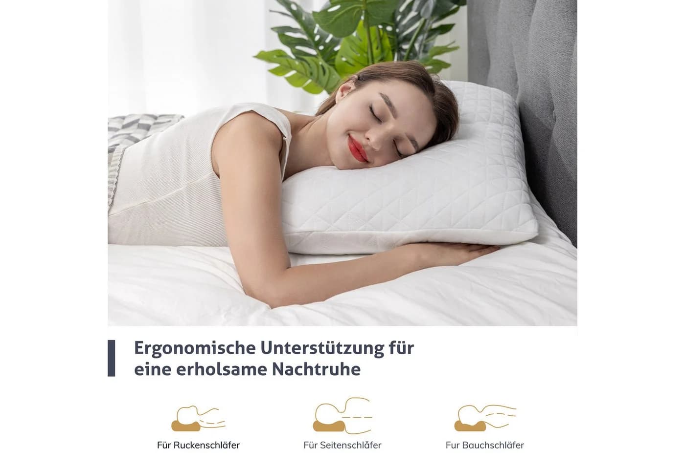 emerspring Nackenstützkissen Memory Foam Ergonomisch Weiß - Bild 4