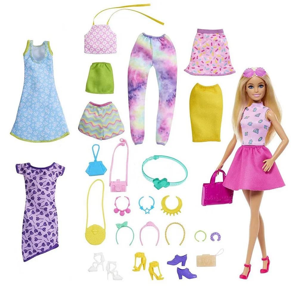Barbie Anziehpuppe Großes Fashion Mode Spiel-Set Mattel Puppe und Kleidung