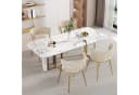 LVHOM Esszimmerstuhl 4er-Set Beige Samt Gold Metallbeine Bild 1