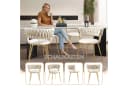 LVHOM Esszimmerstuhl 4er-Set Beige Samt Gold Metallbeine Bild 4