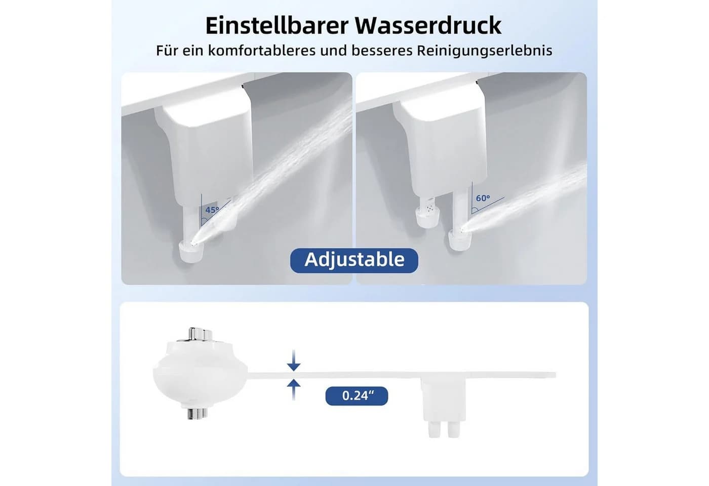 GarveeMore Bidet-Aufsatz 2 Modi, temp. & druckverstellbar - Bild 4
