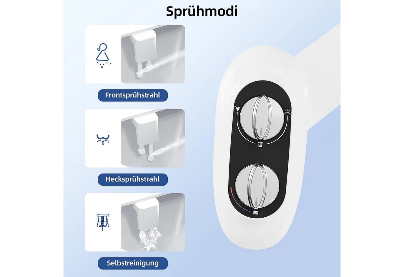 GarveeMore Bidet-Aufsatz 2 Modi, temp. & druckverstellbar - Bild 5