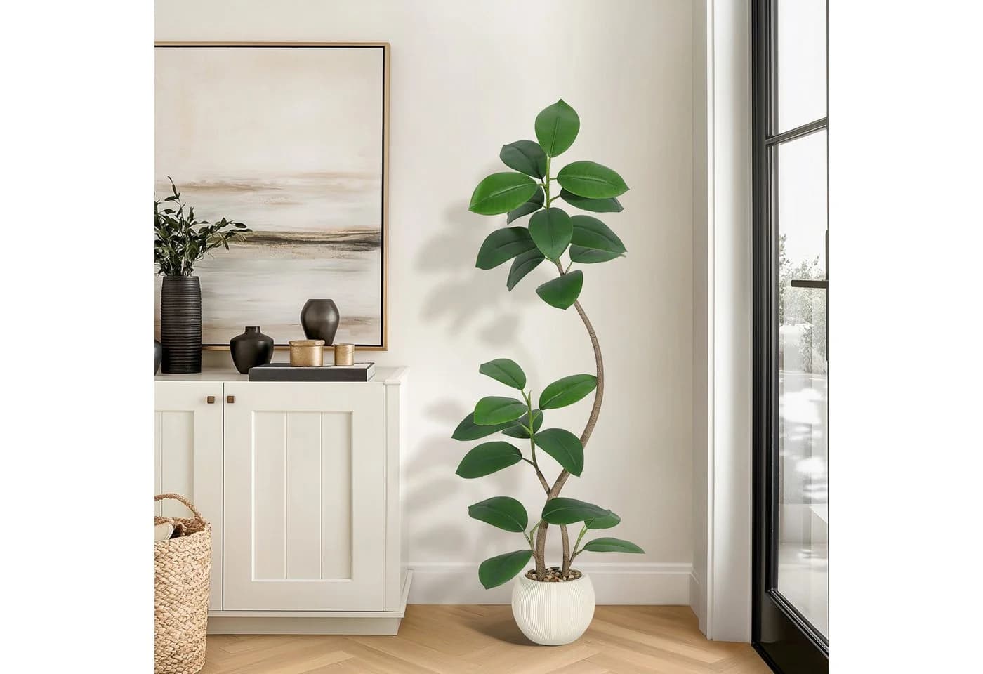 GarveeMore Künstlicher Geigenfeigenbaum 150 cm Grün
