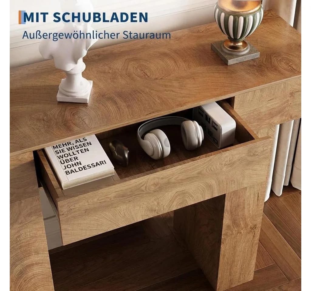 GarveeMore Konsolentisch Landhausstil Braun MDF - Bild 3