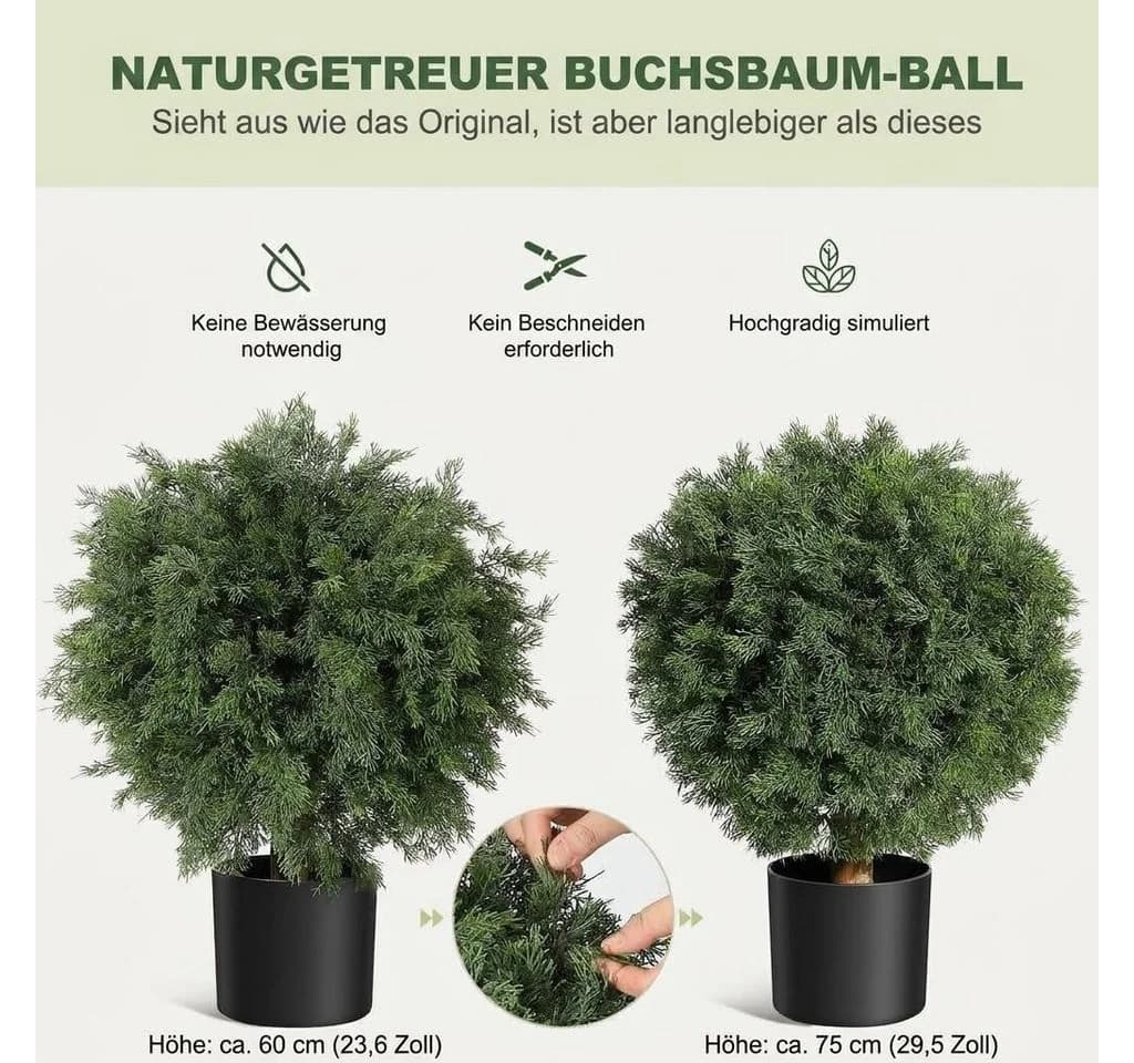 GarveeMore Kunstbaum 2er Set Künstliche Kiefer Grün UV-beständig - Bild 5