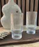 EmirtexHome Longdrinkgläser 6er Set Glas Relief Transparent Bild 2