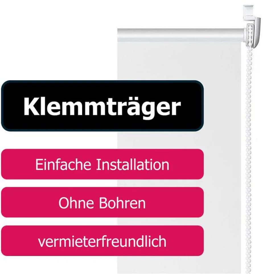 OTTO HOME Seitenzugrollo Themse-Uni Weiß Klemmfix Polyester - Bild 5