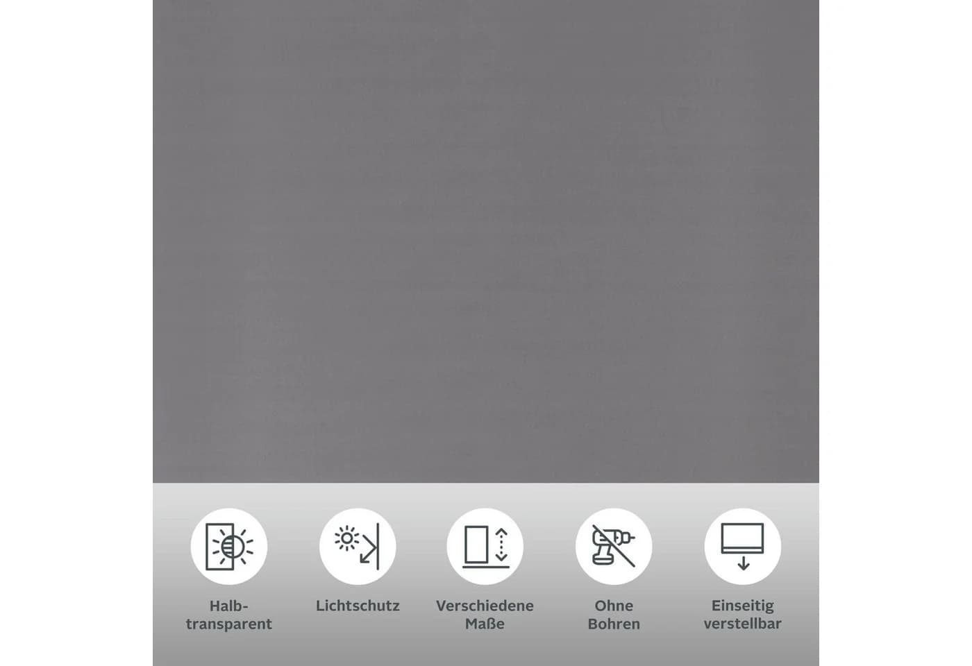 OTTO HOME Seitenzugrollo Themse-Uni Grau Klemmfix - Bild 3