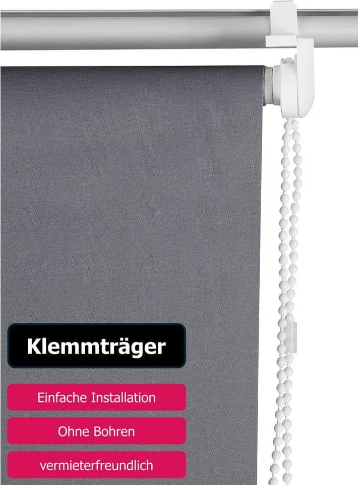 OTTO HOME Seitenzugrollo Themse-Uni Grau Klemmfix - Bild 5