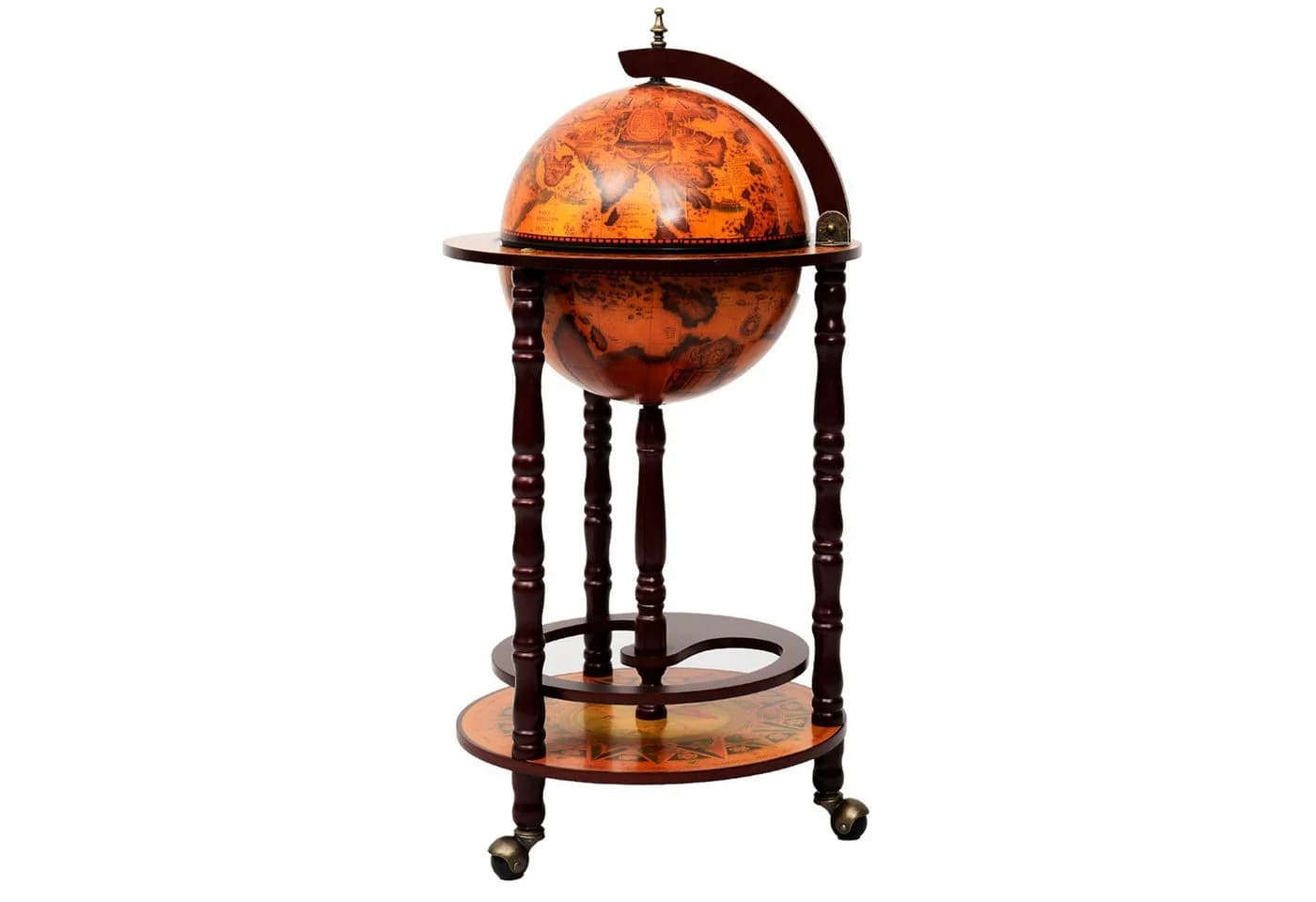 COSTWAY Weinregal Globusbar mit Rollen & Deckel - Bild 2
