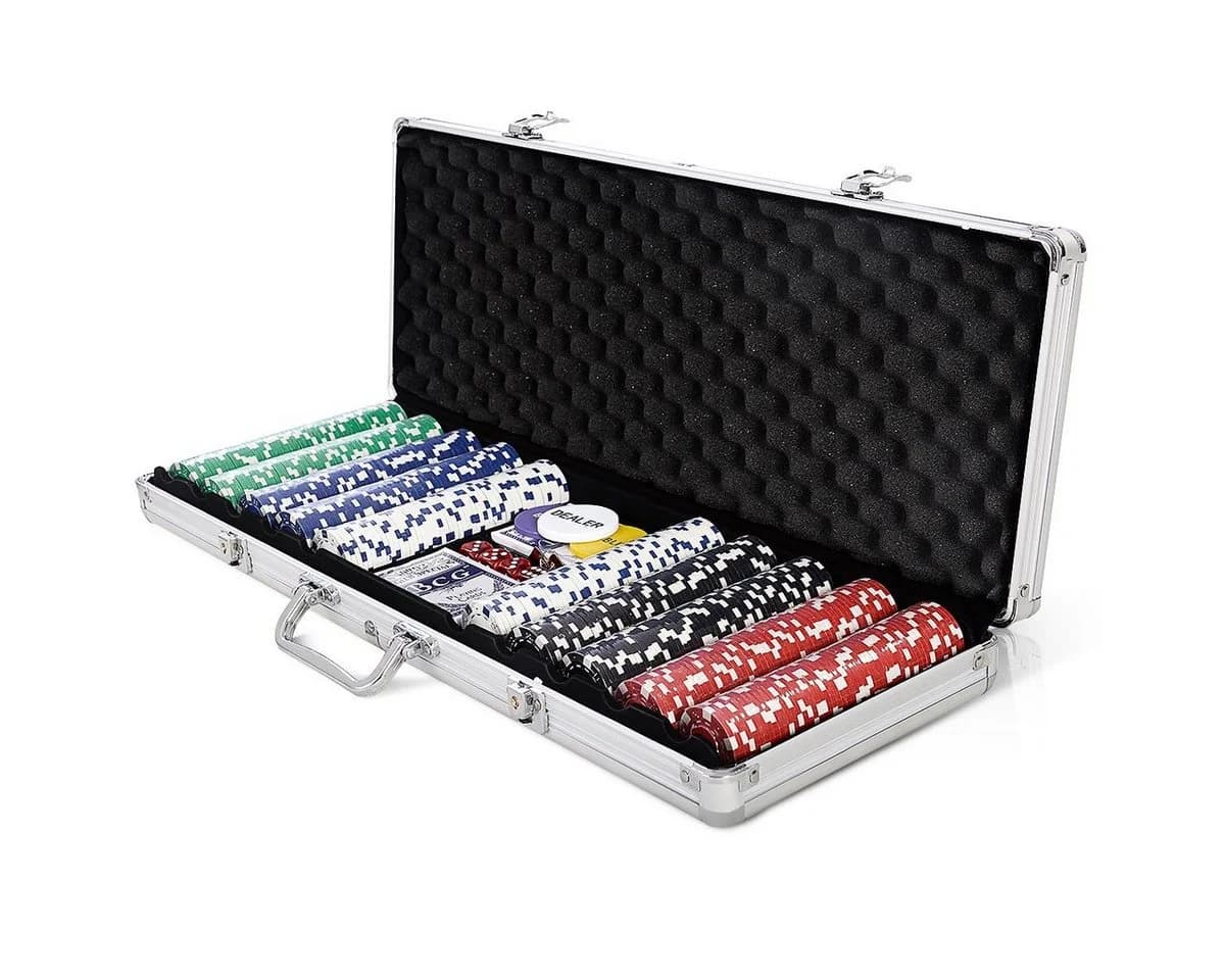 COSTWAY Pokerkoffer 500 Chips mit Tuch
