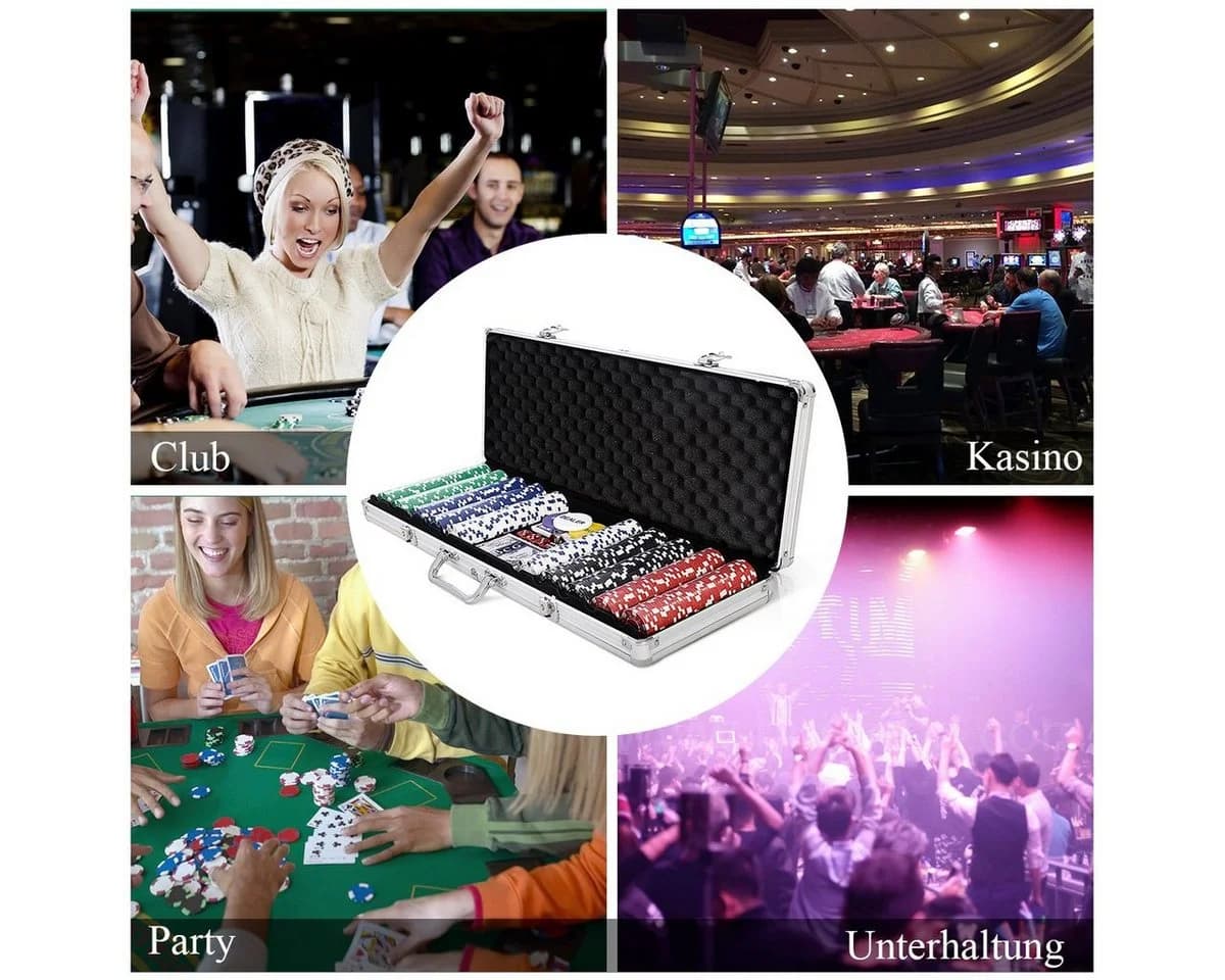 COSTWAY Pokerkoffer 500 Chips mit Tuch - Bild 3