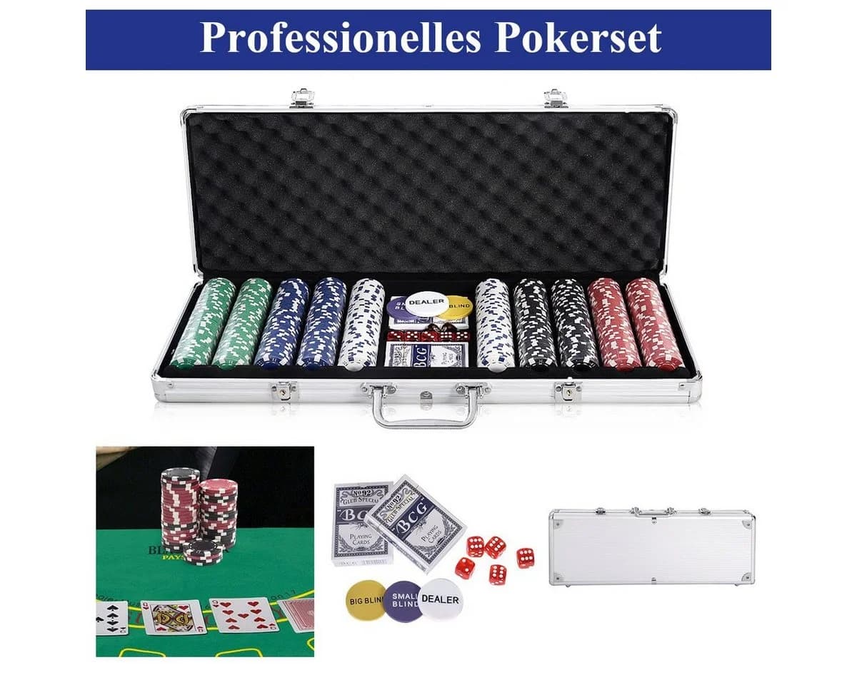 COSTWAY Pokerkoffer 500 Chips mit Tuch - Bild 4