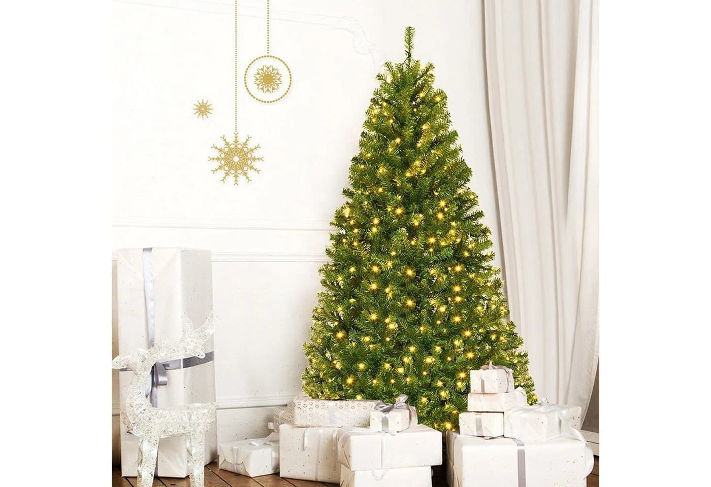 COSTWAY Künstlicher Weihnachtsbaum 180 cm mit 350 LEDs und 11 Modi - Bild 2