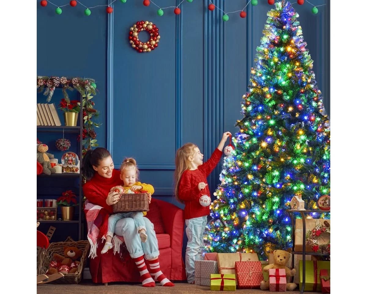 COSTWAY Künstlicher Weihnachtsbaum 1570 Zweige 500 LEDs