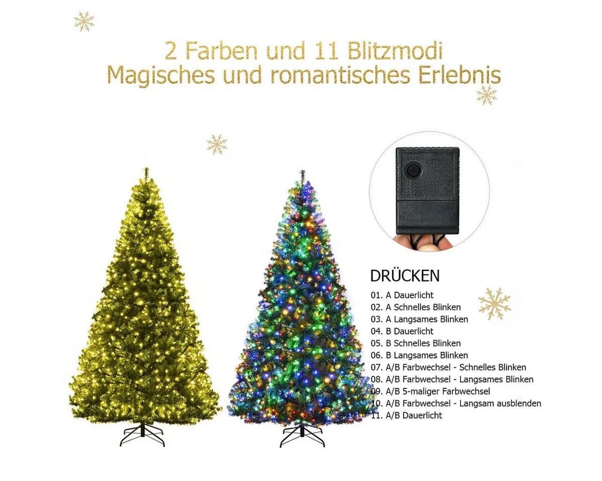 COSTWAY Künstlicher Weihnachtsbaum 1570 Zweige 500 LEDs - Bild 3