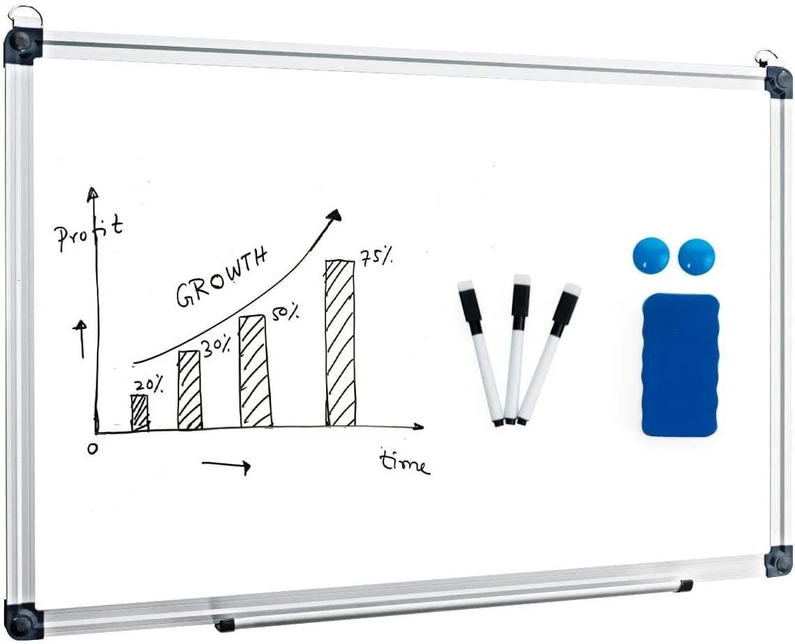 COSTWAY Magnettafel Whiteboard Pinnwand mit Alurahmen Weiß - Bild 2