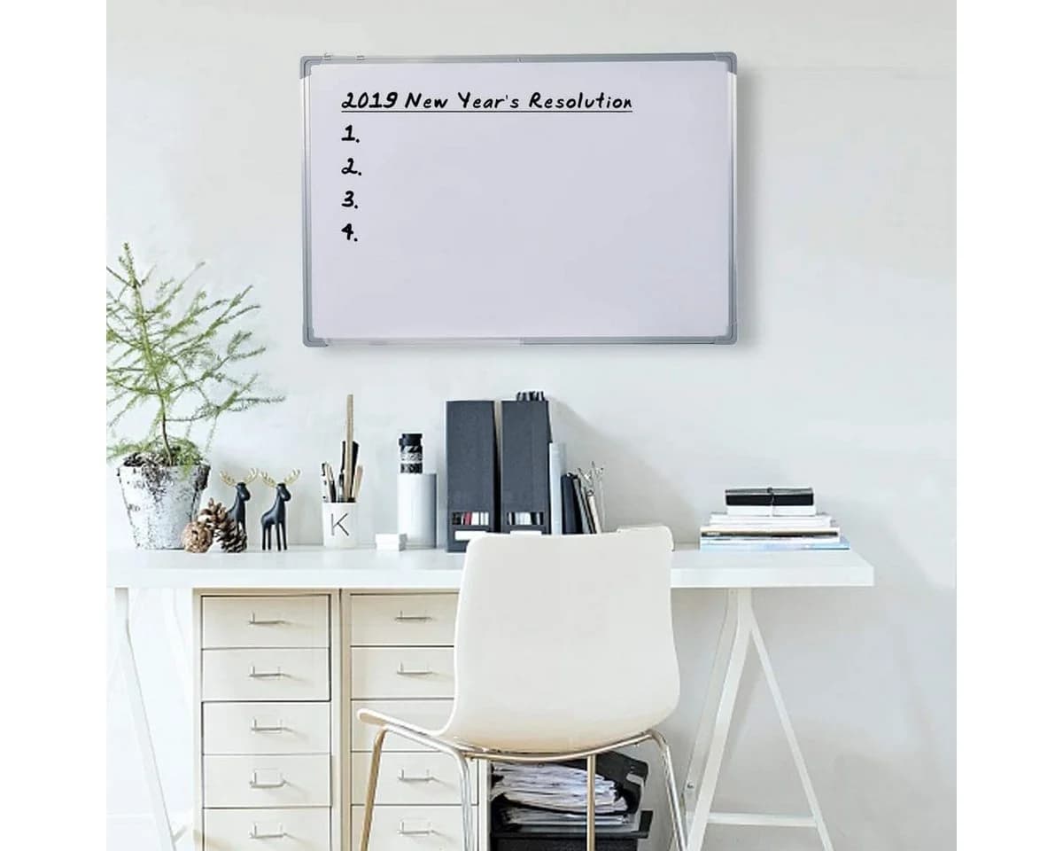 COSTWAY Magnettafel Whiteboard Pinnwand mit Alurahmen Weiß - Bild 5