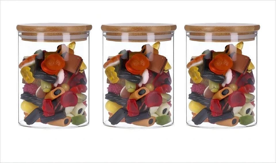 Simloveve Vorratsglas 3er Set Stapelbar Luftdicht Transparent
