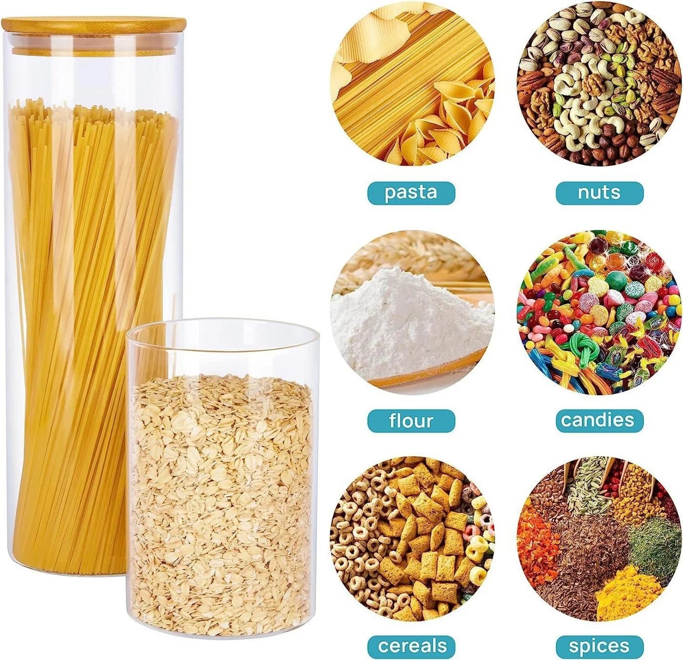 Simloveve Vorratsglas 3er Set Stapelbar Luftdicht Transparent - Bild 5