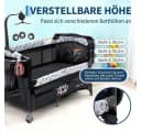 GarveeMore Babybett 5-in-1 Reisebett, faltbares Babybett für Babys mit Wickeltisch, Wiegefunktion, Hängespielzeug, 4 verstellbaren Höhen Bild 1