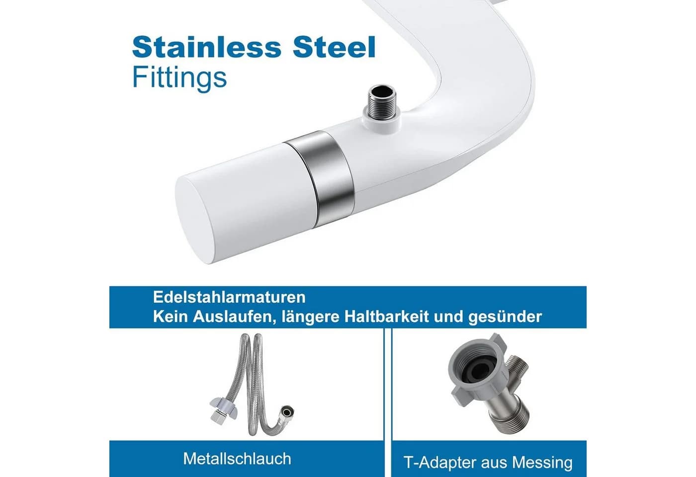 GarveeMore Bidet-Aufsatz Weiß mit einstellbarem Druckschalter - Bild 4