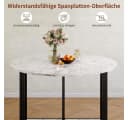 GarveeMore Runder Klapptisch Grau mit Rollen Bild 3