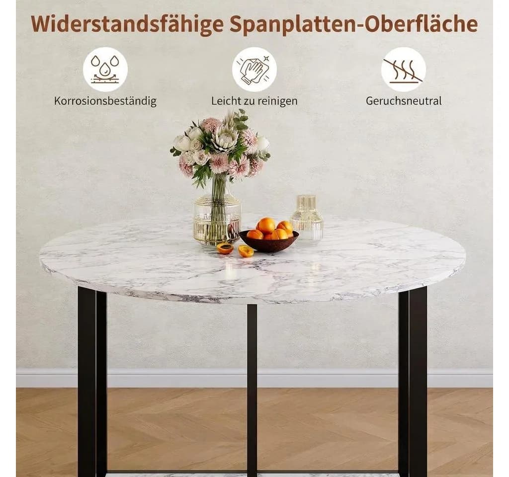 GarveeMore Runder Klapptisch Grau mit Rollen - Bild 3