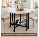 GarveeMore Runder Klapptisch Grau mit Rollen Bild 4