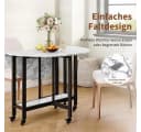 GarveeMore Runder Klapptisch Grau mit Rollen Bild 5