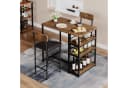 GarveeMore Esstisch-Set mit 2 Barhockern und Regal, Braun Metall Bild 3