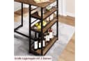 GarveeMore Esstisch-Set mit 2 Barhockern und Regal, Braun Metall Bild 4