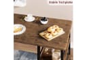 GarveeMore Esstisch-Set mit 2 Barhockern und Regal, Braun Metall Bild 5