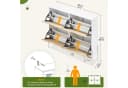 GarveeMore Schuhschrank mit 4 Klappen 8 Ablageflächen Weiß Bild 3