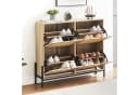 GarveeMore Schuhschrank mit 4 Klappen und 8 Ablageflächen Braun Bild 1