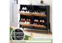 GarveeMore Schuhschrank mit 4 Klappen und 8 Ablageflächen Schwarz Bild 4